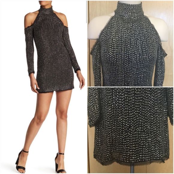 Rachel Zoe Kipling Cold Shoulder Sequin Dress - Picture 4 of 8